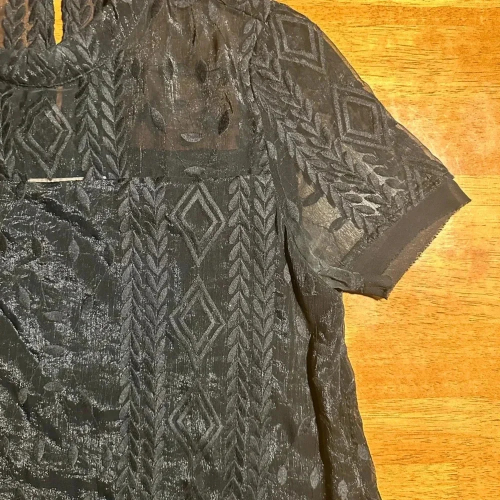 Moon River Organza Lace Dress, Size Small, Black - Picture 6 of 11